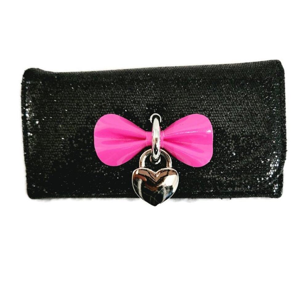 Women's Sequined Black Sparkle Billfold Wallet